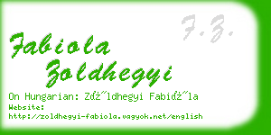 fabiola zoldhegyi business card